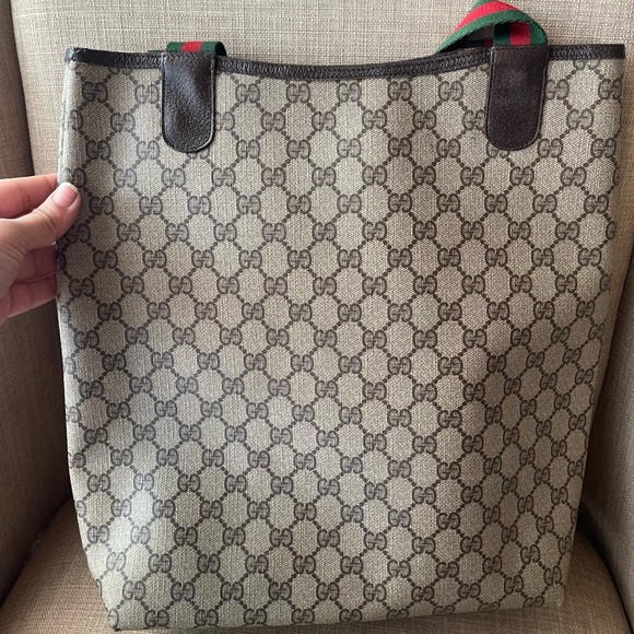 Authentic Gucci vintage web sherry line tote bag 89.02.003 (X16) - Picture 3 of 16